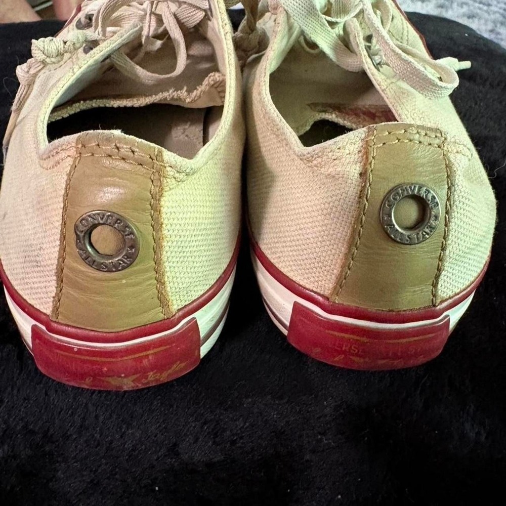 Converse All Star Low Top Tan Textile Leather Sneaker Made in Brazil Men 5 Wom 7 - Picture 2 of 7